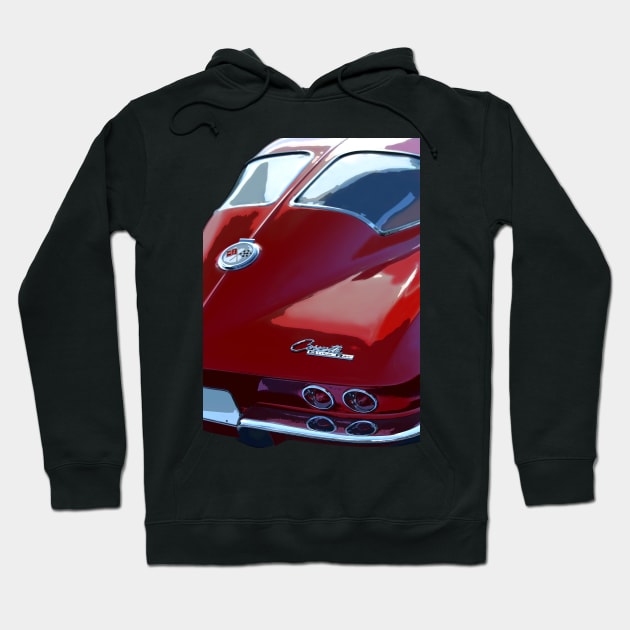 1963 Chevy C2 Corvette Sting Ray - stylized Hoodie by mal_photography